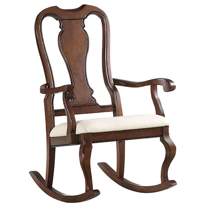 Queen Anne Back Rocking Chair - Beige