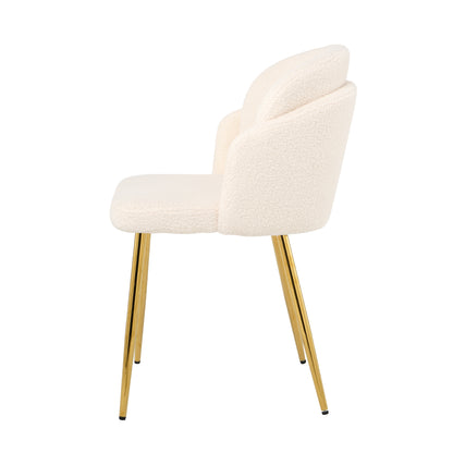 Zulma Fabric Dining Chairs with Gold Leg (Set of 2) - Beige