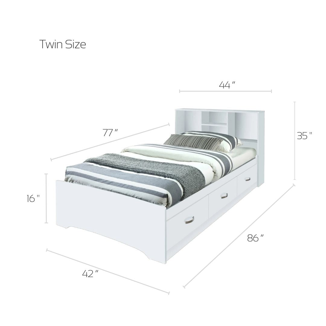 Go Green Woods Twin Size Platform Captain Bed