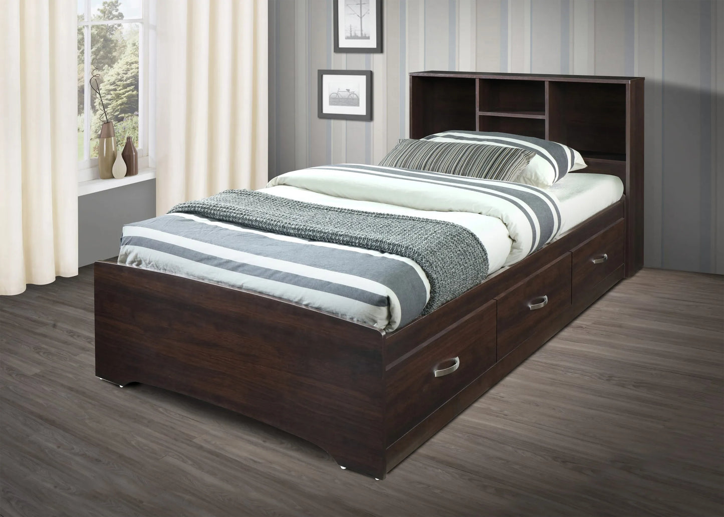 Go Green Woods Twin Size Platform Captain Bed