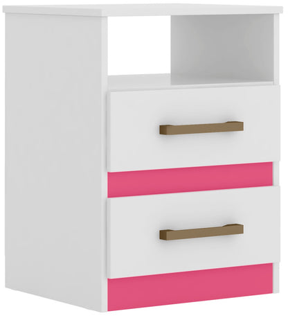 Apolo Nightstand - White/Pink-Blue-Lilac Flex