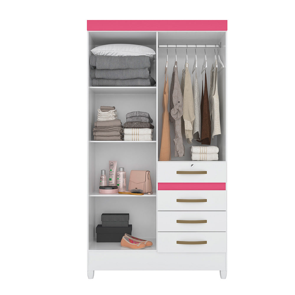 Wardrobe Sobral - White Flex + Mirror