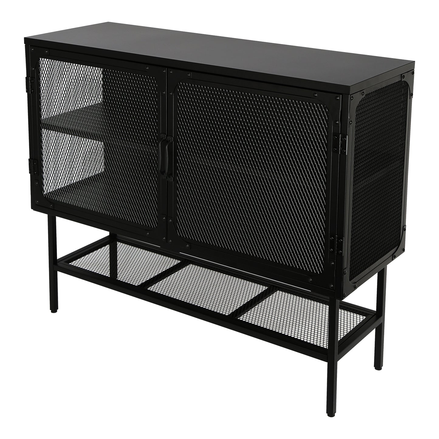 Laso Industrial Double Door Cabinet - Black