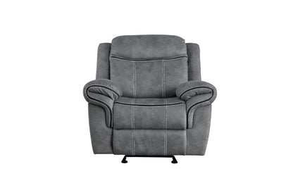 Ava Glider Velvet Recliner  - Gray