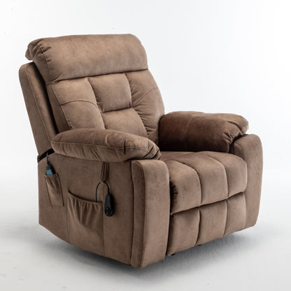 Wilson Power Electric Velvet Reclining Chair - Brown