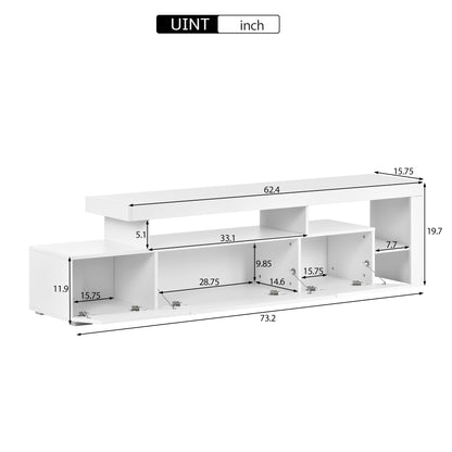 Lancer Modern Style LED Lights TV Cabinet - White