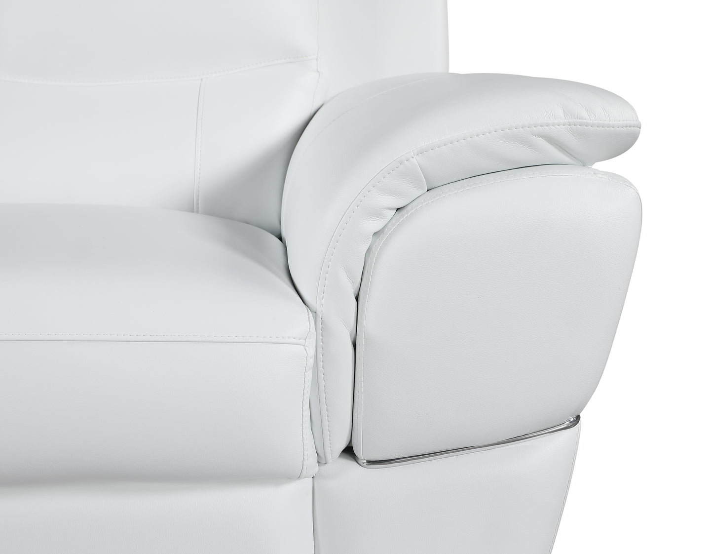 Harvey Genuine Leather Loveseat - White