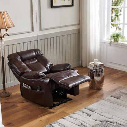 Cove Large size Electric Power Lift Recliner Chair with Massage and Heat - Brown