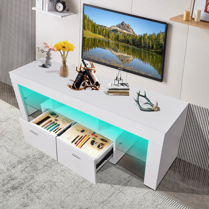 Feno TV Stand with LED Lights - White