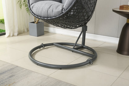 Lulu Patio PE Rattan Swing Chair With Stand - Gray