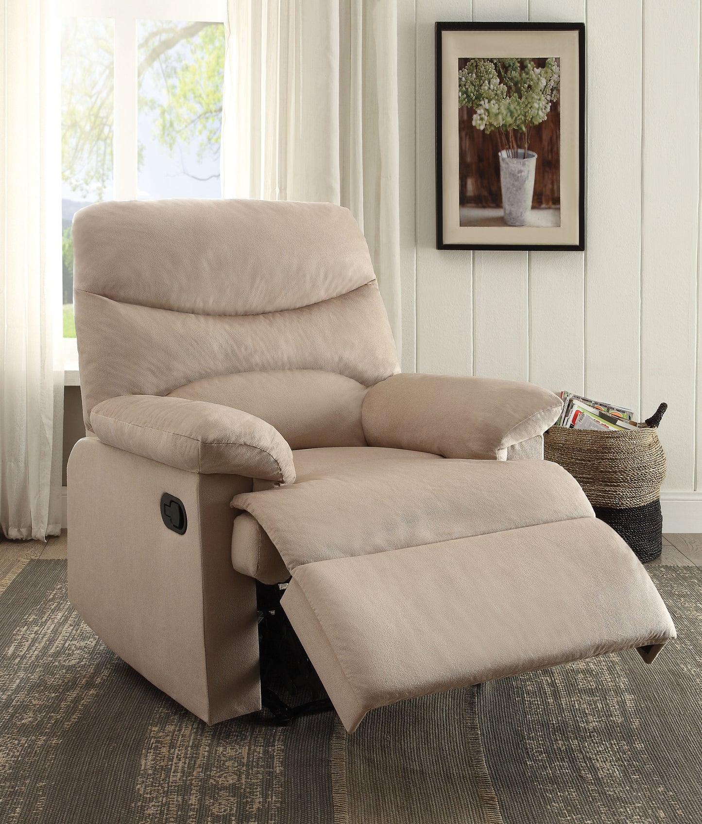 Luciana Recliner with Pillow Top Arm - Beige