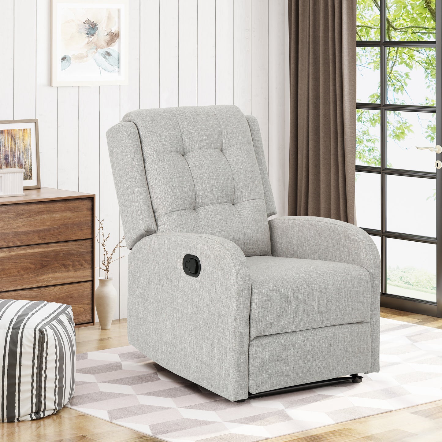 Flora Manual Recliner Chair - Beige