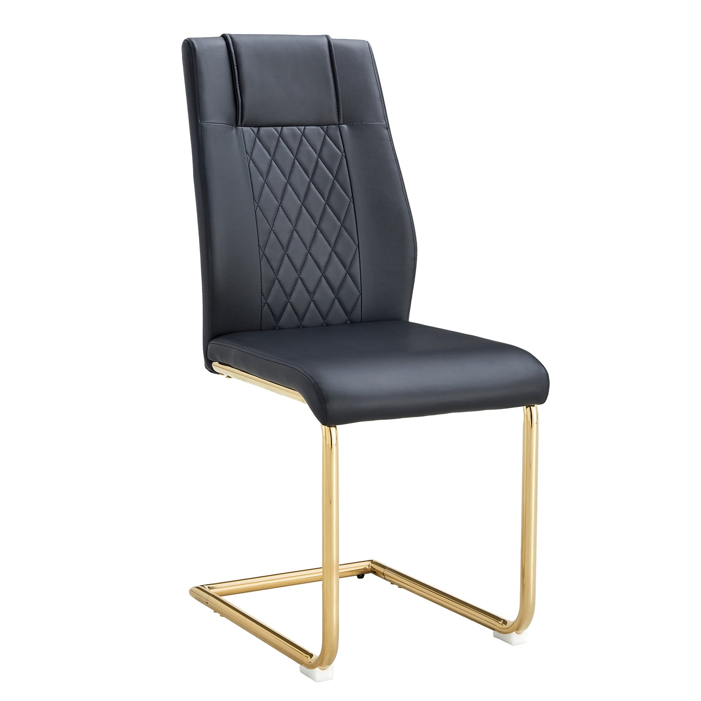 Skye Dining Chair Golden Metal Leg (Set of 6) - Black