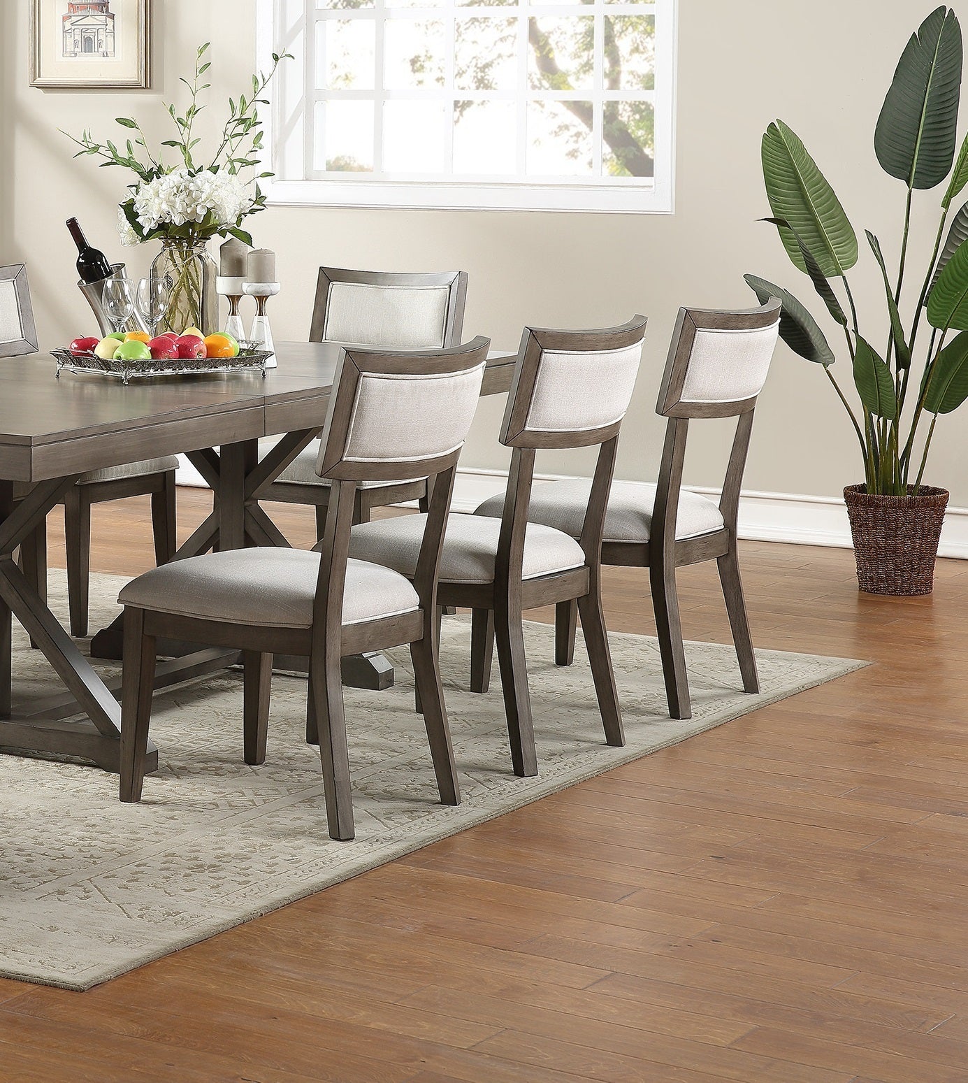 Jermaine Solid Wood & Veneer Dining Chairs (Set of 2) - Gray