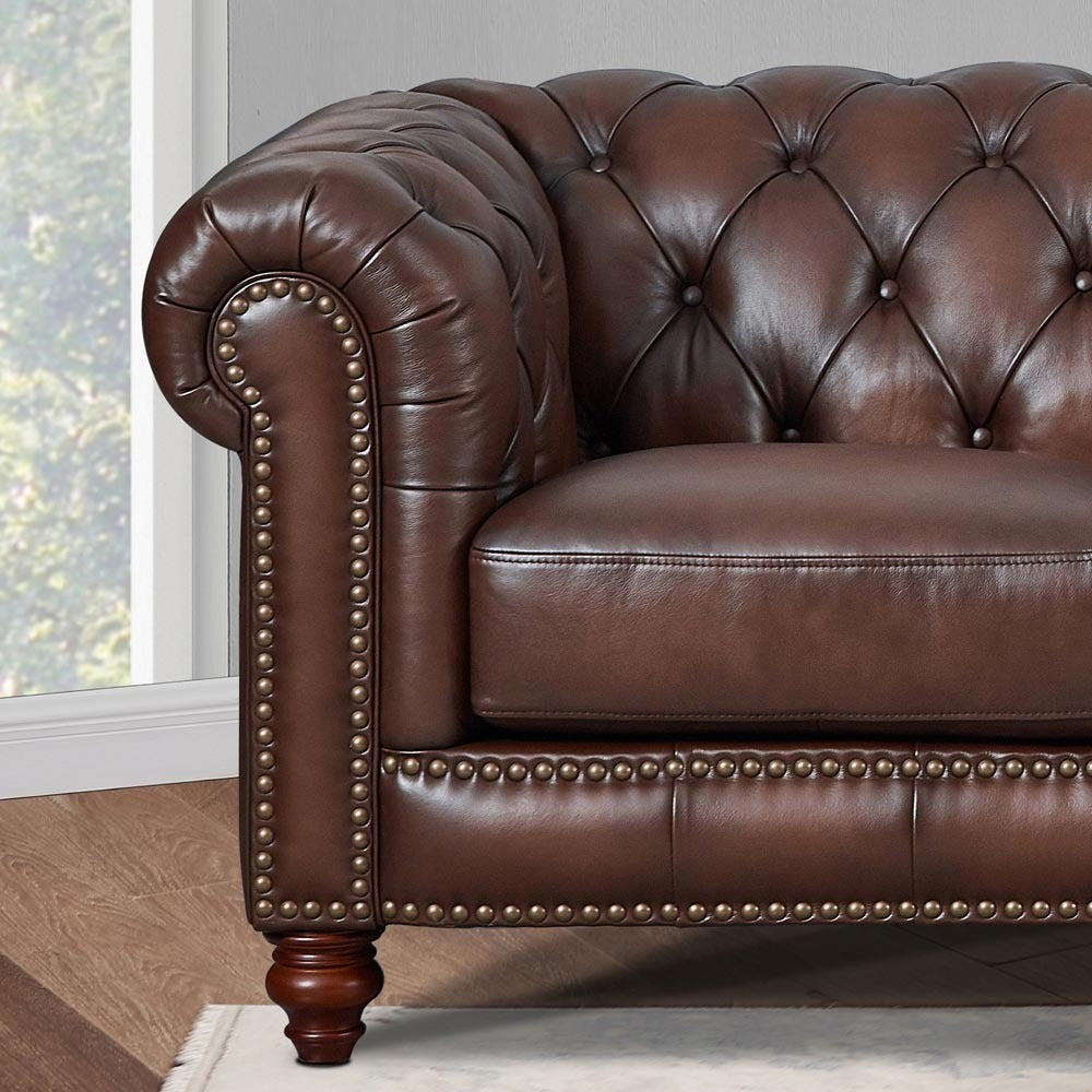 Alton Bay Top Grain Leather Loveseat