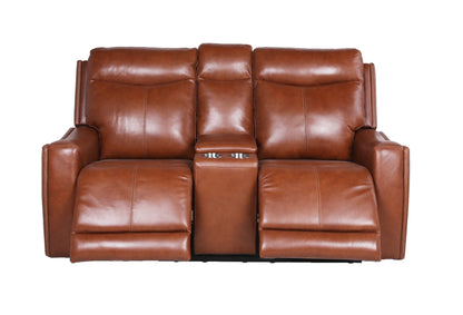 Oroz Power Headrest and Footrest Loveseat - Brown