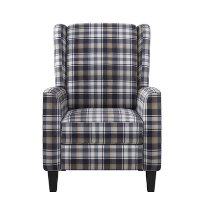 The Savannah Recliner Chair - Gray Plaid