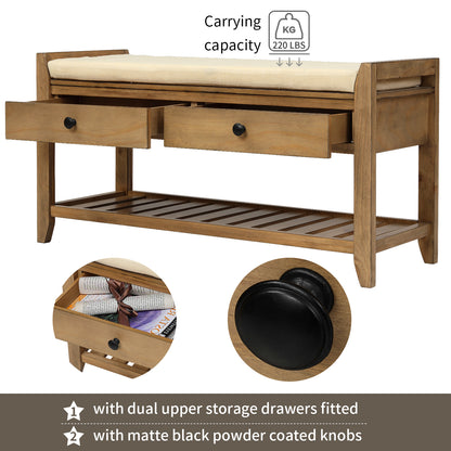 Modular Entryway Storage Bench - Old Pine