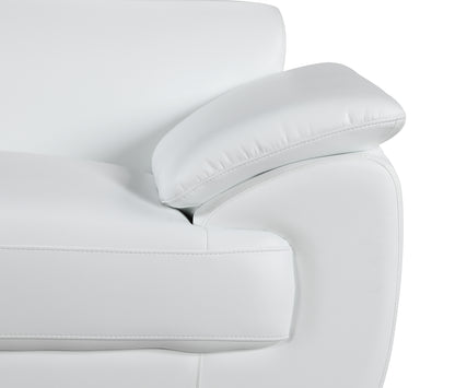 Milton Genuine Leather Loveseat - White