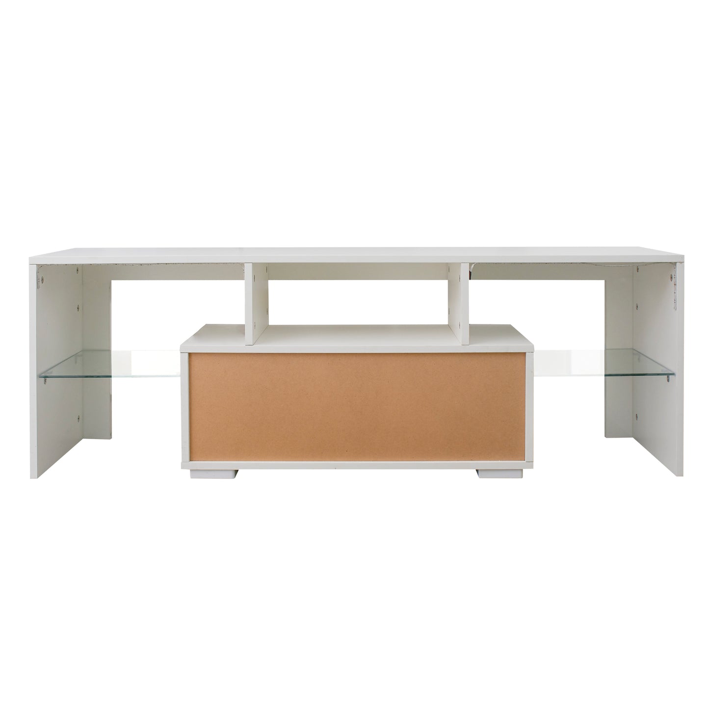 Prime Entertainment TV Stand with LED Light TV - White