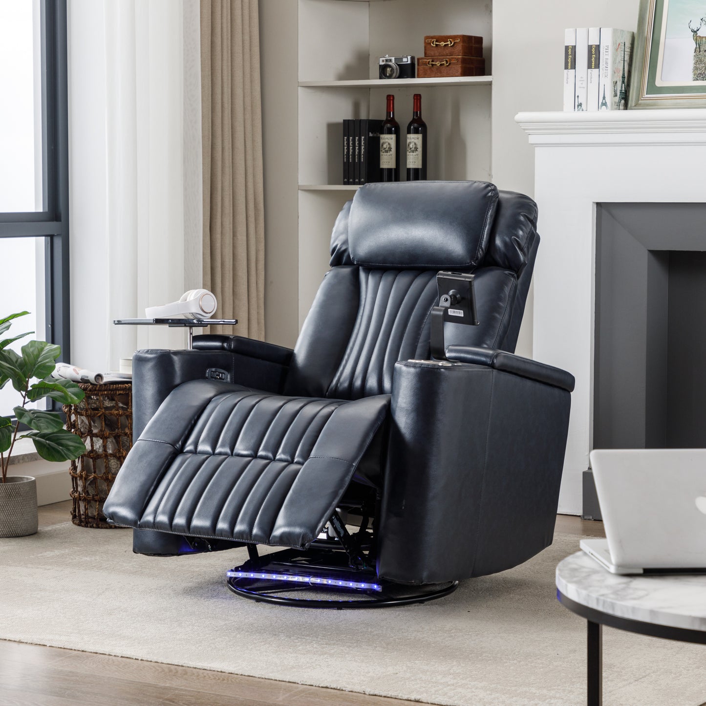 Comfort Max 270 Degree Swivel Power Recliner - Blue