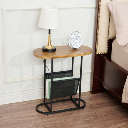 Duet Glass Oval Small Side Tables  (Set of 2) - Brown