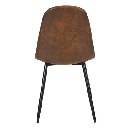 Scandinavian Velvet Chairs (Set of 4) - Suede Brown