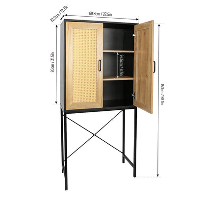 Hilltop Rattan Doors High Cabinet