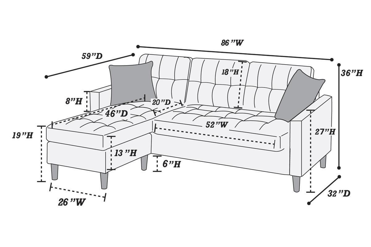 Zara Tufted Back Modular Sectionals Sofa - Chocolate