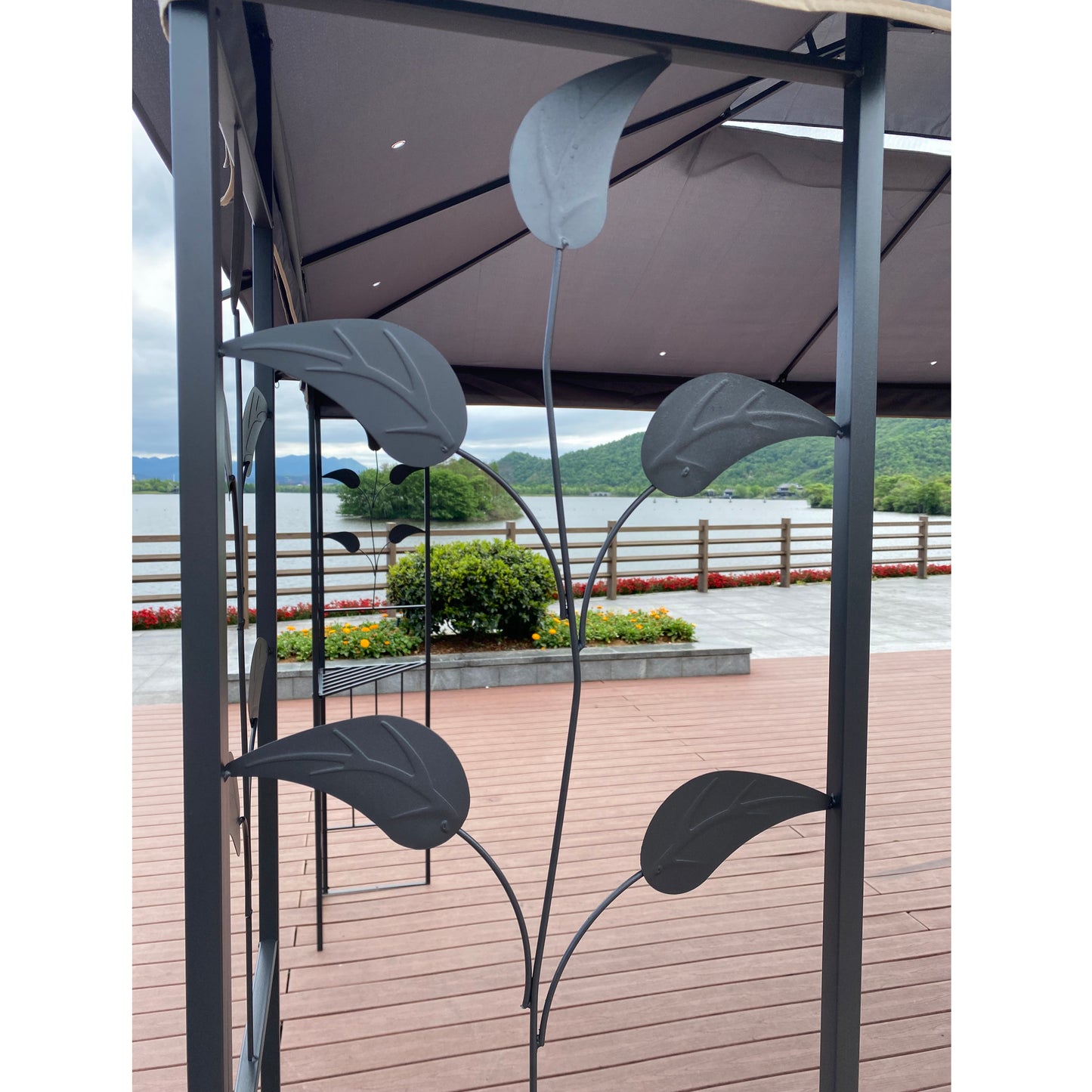 Noo 13 x 10 ft Outdoor Patio Gazebo Canopy Tent - Gray