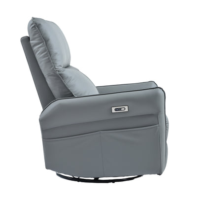 Amos Power Swivel Rocker Recliner Chair - Gray