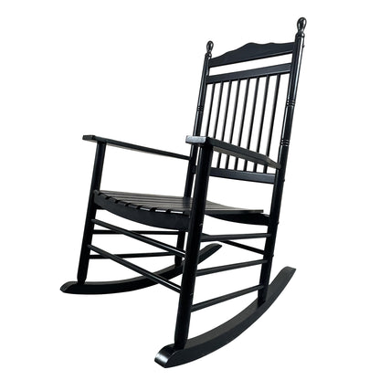 Lupe III Wooden Porch Rocker Chair - Black