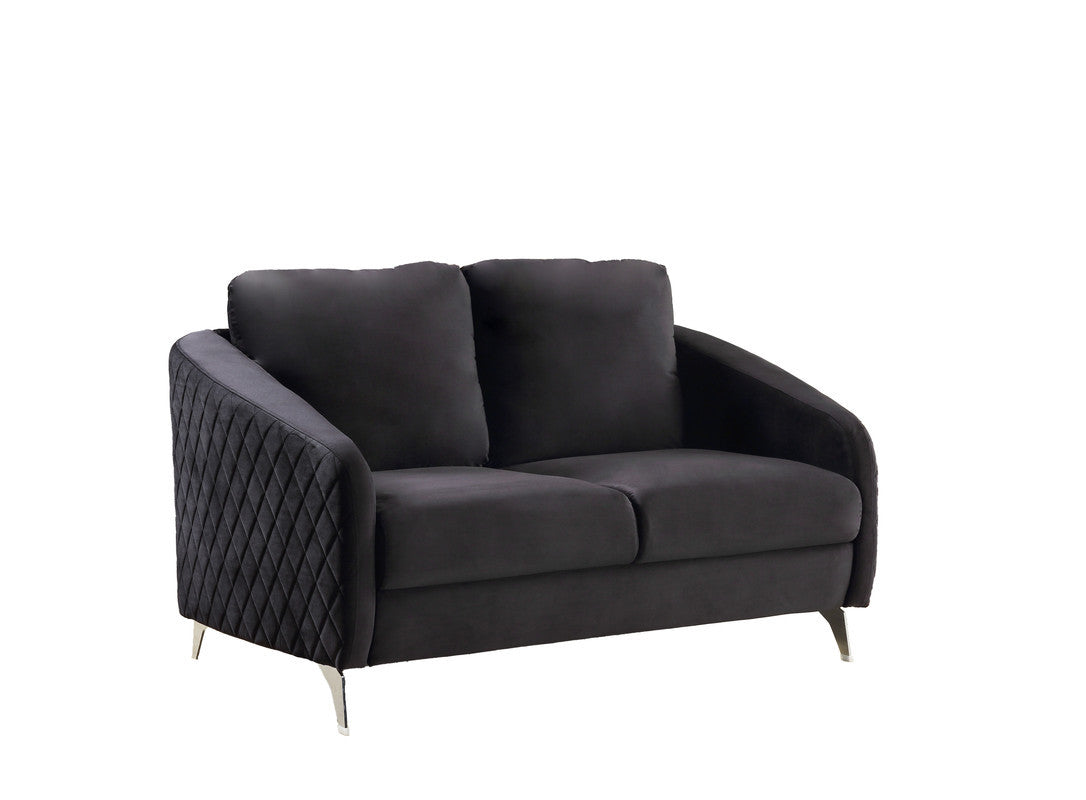 Sofia Velvet Loveseat - Black