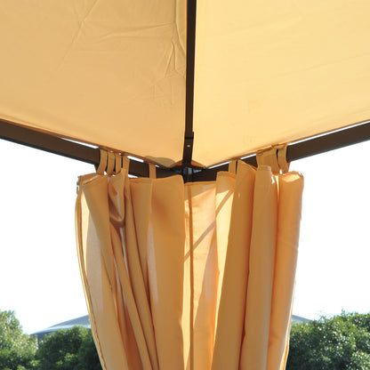 Enola 10 x 10 ft Patio Gazebo Two-Tier Roof - Beige