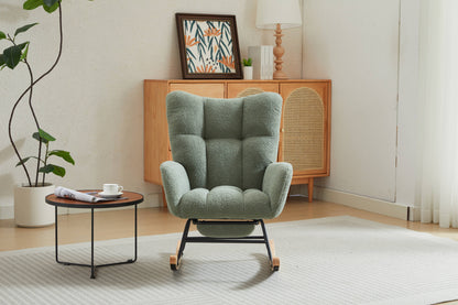 Hari II Modern Nursery Rocking Chair - Green