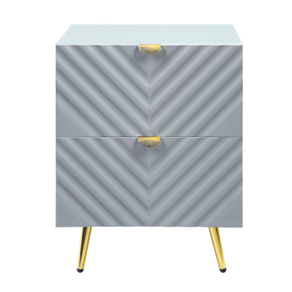 Gaines High Gloss Nightstand - Gray