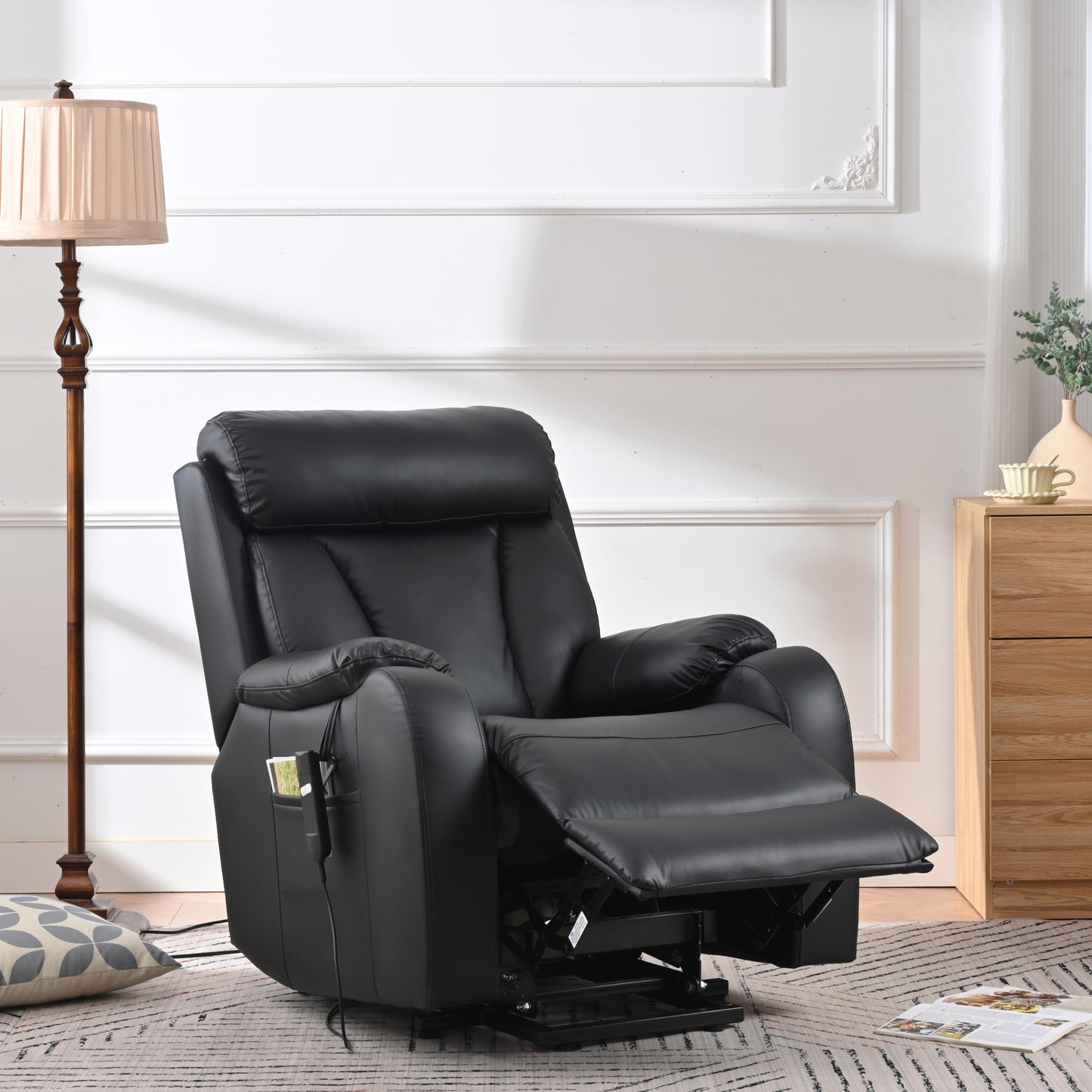 Rios PU Lift Chair Recliner - Black