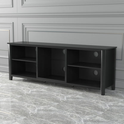 Wesley TV Stand Storage Media Console Entertainment Center - Black