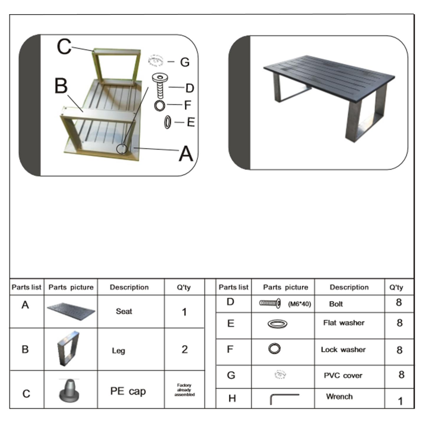 Lela Patio Powder Pewter Coffee Table