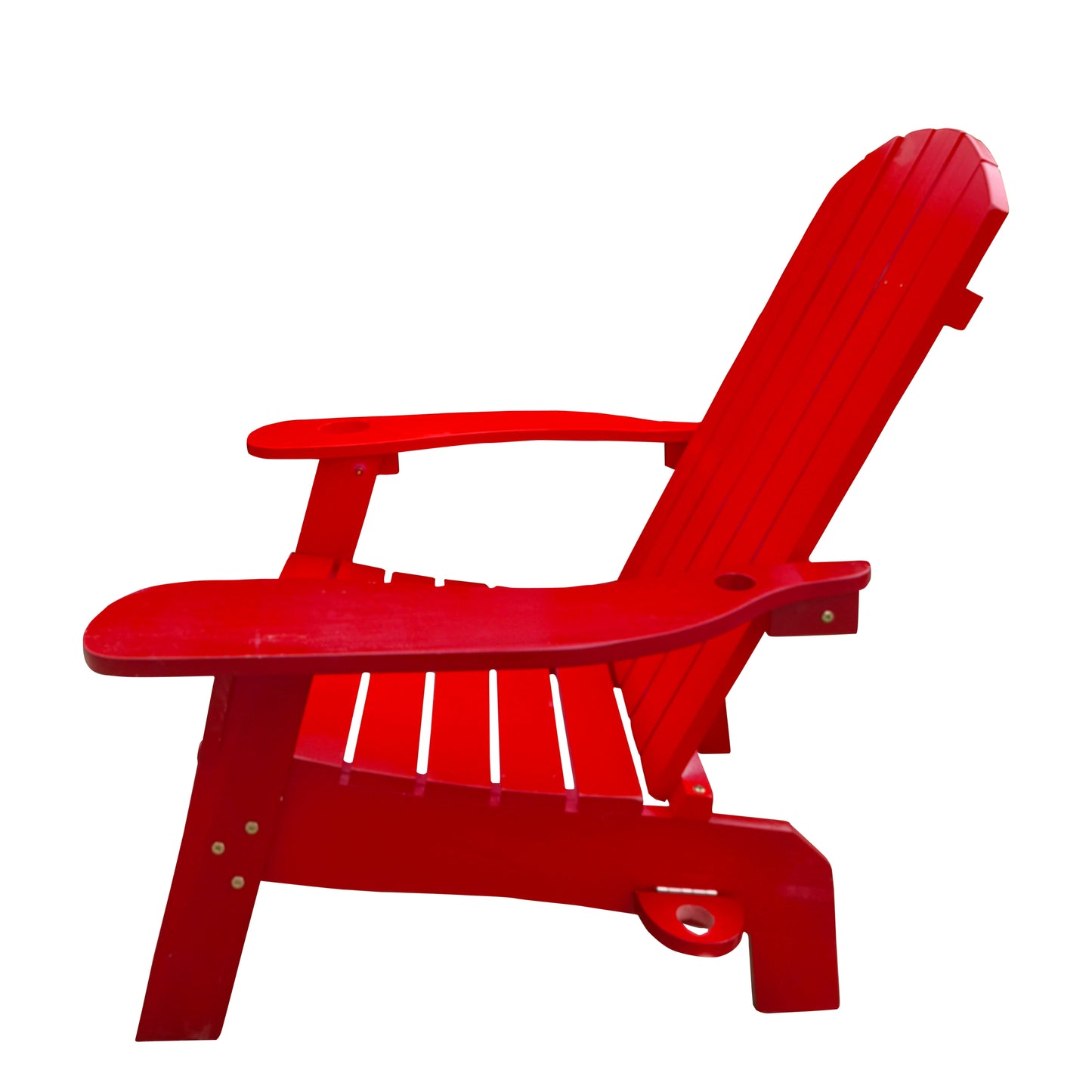 Surno Outdoor Wood Adirondack Chair with Umbrellaan hole - Red