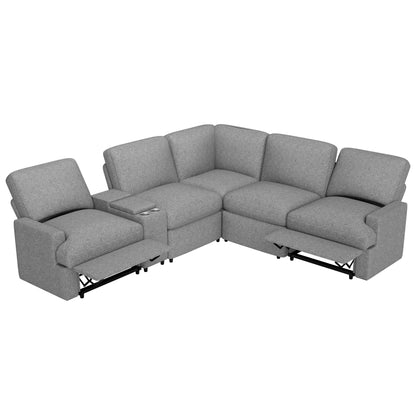 Emil Power Recliner Sofa Sectional with Storage - Grey