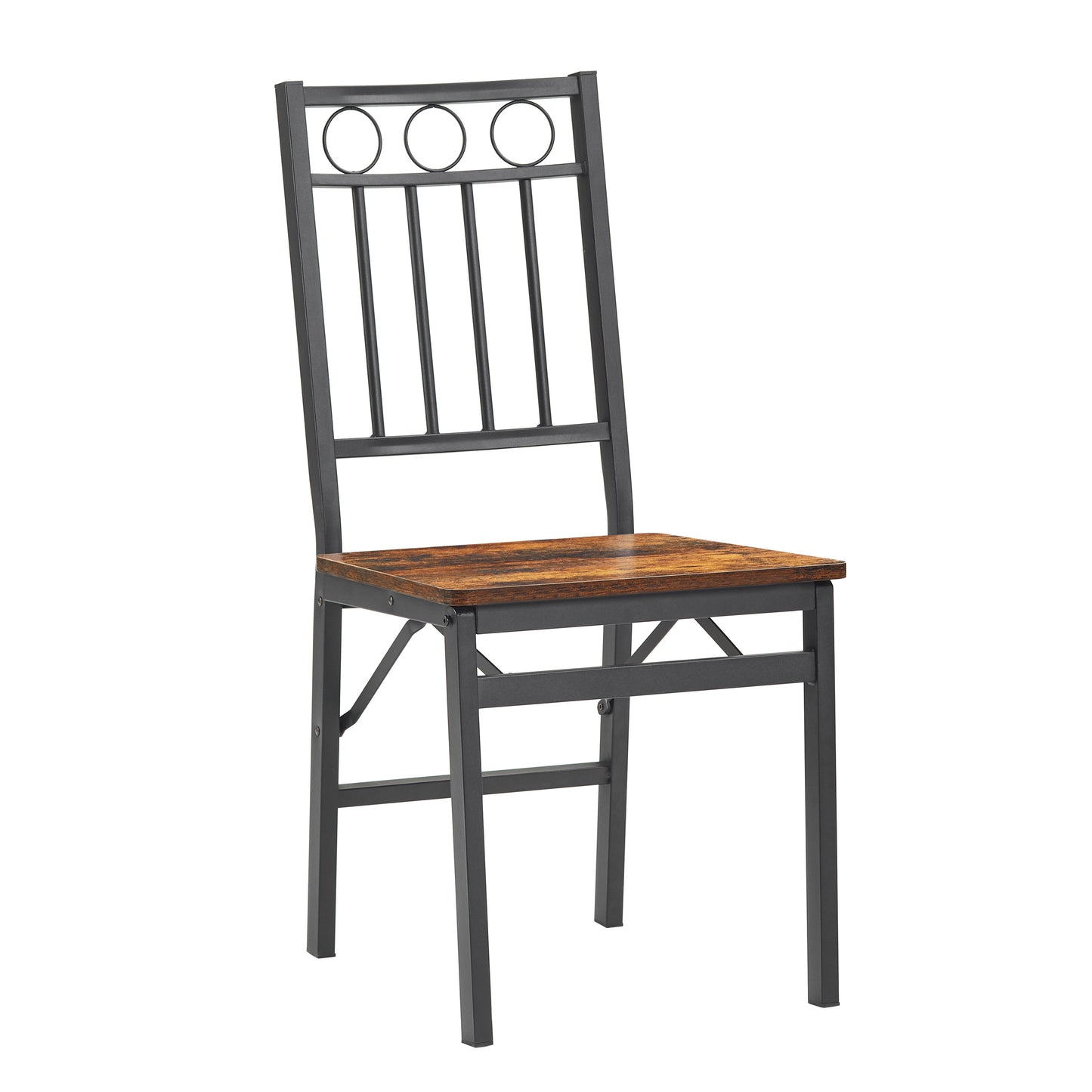 Mana Metal & Wood Seat Dining Chairs - Brown