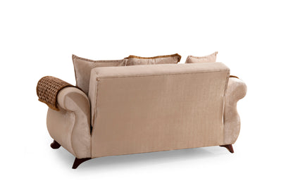 Solis Traditional Style Loveseat - Beige