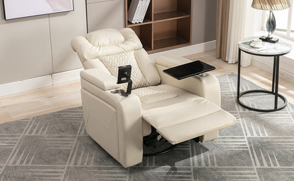 Comfort Max 270 Degree Swivel Power Recliner - White