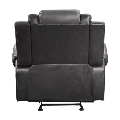 Avalos Luxury  Two-Tone Chair Glider Reclining - Gray