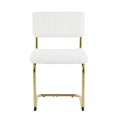 Ezell Dining Chairs with Gold Metal Leg (Set of 4) - White