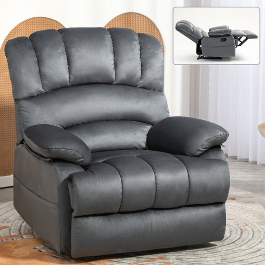 Thomson Large Fabric Recliner Chair - Gray - Dark Gray