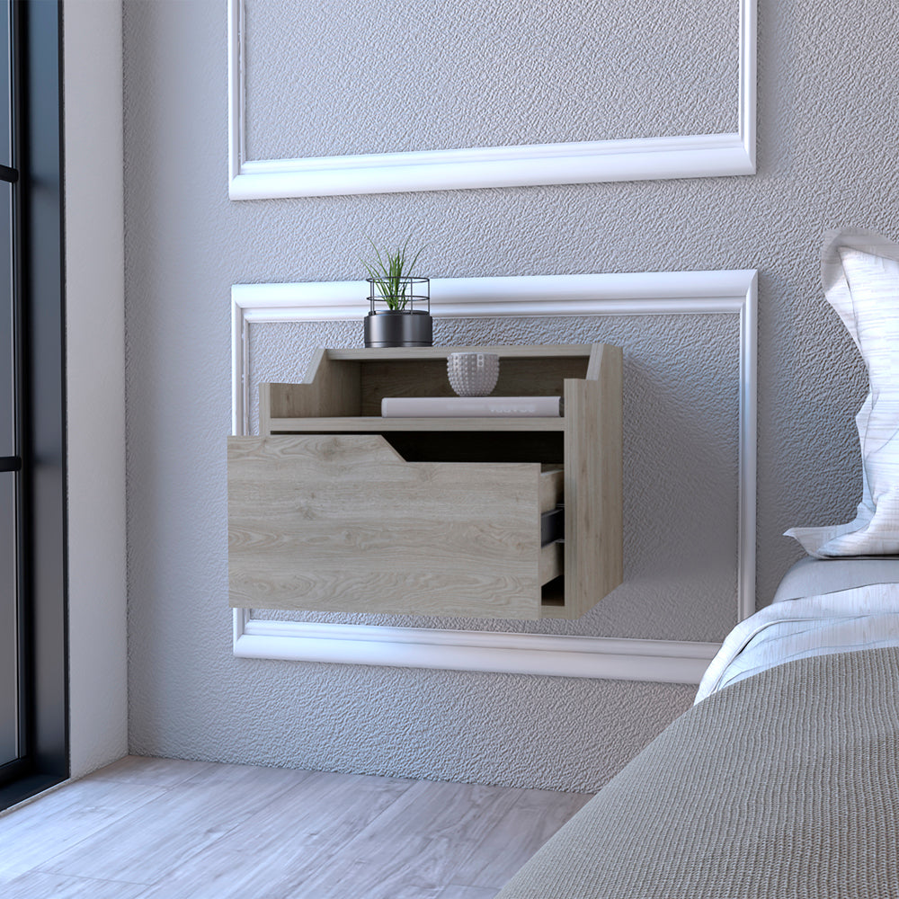 Floating Nightstand Chester - Light Gray