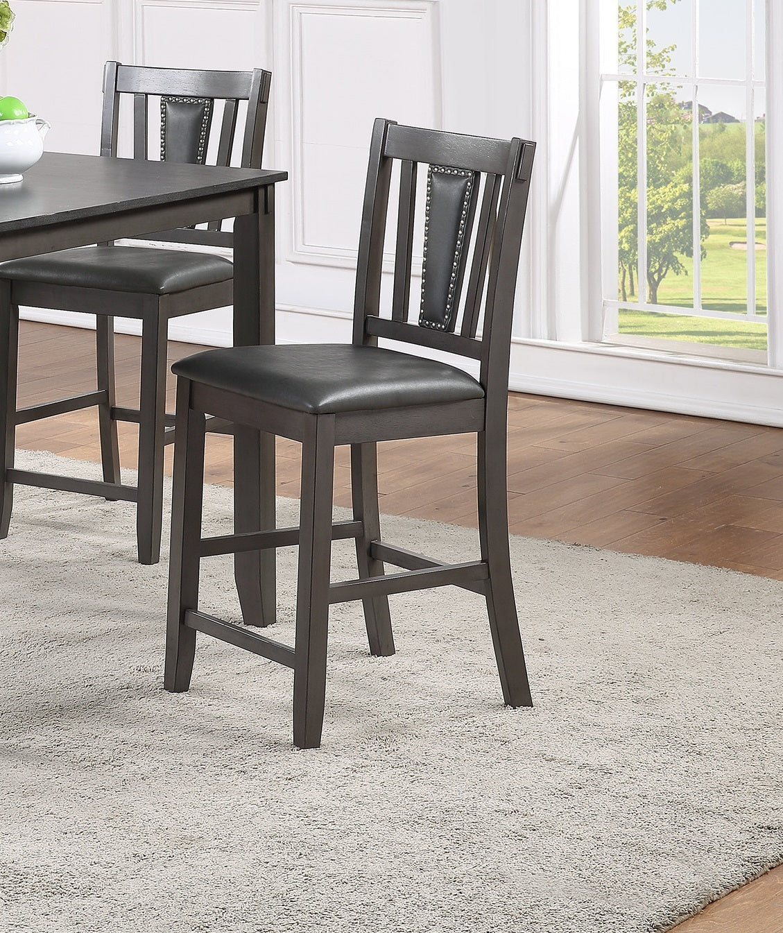 Blake 5pc Set Counter height Table  4x High Chairs - Gray