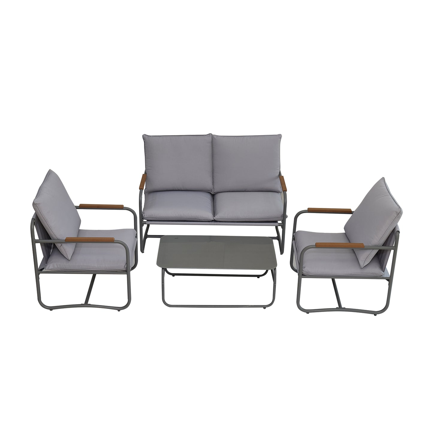 Julio 4 Pc Outdoor Patio Seating Set - Gray